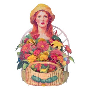 No.73 The Flower Girl In Green, Pop-up Greeting Card. imagen 3