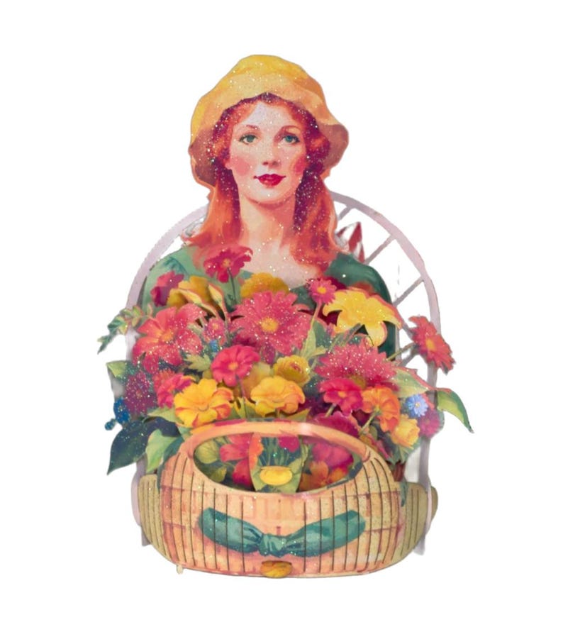 No.73 The Flower Girl In Green, Pop-up Greeting Card. imagen 3