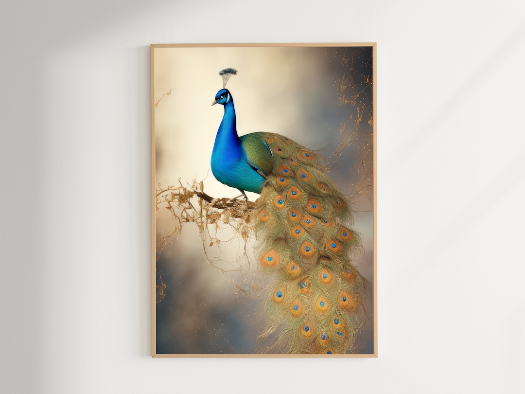Vintage Peacock Art Print Victorian Antique Oil Painting - Etsy