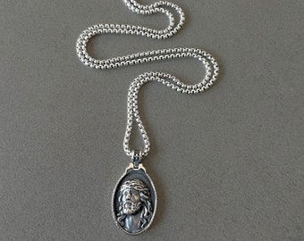 Herz-Halskette für Frauen religiöse Halskette für Männer Jesus Christus Halskette christlichen Schmuck religiöses Anhänger Geschenk für katholische Juwel