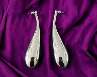 Long teardrop earrings for her long silver earrings waterdrop earrings chunky earrings minimalist earrings teardrop earring hip hop earring