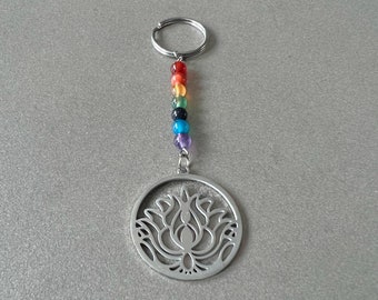 Chakra keychain seven chakra pendant keychain healing keychain 7 chakras spiritual keychain spiritual energy keychain gift chakra balancing