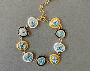 Boze oog armband boze oog bedelarmband kleurrijke bedels boze oog bescherming armband voor bescherming voor boze oog sieraden veelkleurige bedel