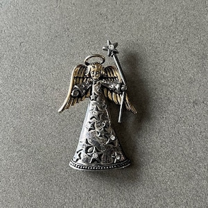 Brosche himmlisch für Sie silber Brosche Engel Engel Brosche für Frau große Engel Brosche Geschenk Vintage Brosche Vintage Schmuck Geschenk eleganter Engel Schmuck Geschenk
