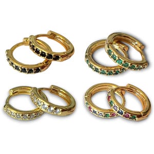 BUY 2 GET 1 GRATIS, Gold Huggie Hoop Ohrringe Zierliche Hoop Gold Edelstahl Ohrring für Ihn Tiny Gold Creolen Geschenk für Sie Herren Ohrringe Geschenk