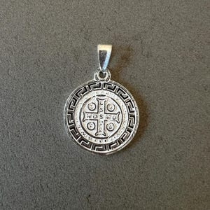 Saint Benedict medal for her St Benedict pendant for him sterling silver St Benedict jewelry protection pendant gift religious jewelry gift