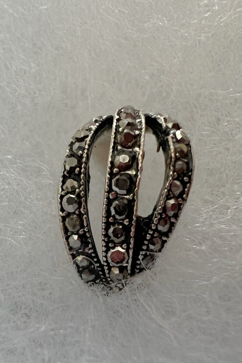Marcacite Rings Marcasite Ring for Her Silver Ring Gift for Her Three Lines Ring Gift ...