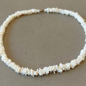 Shell necklace for her shell bead necklace white shell chips necklace shell choker beach jewelry for beach necklace woman necklace gift her