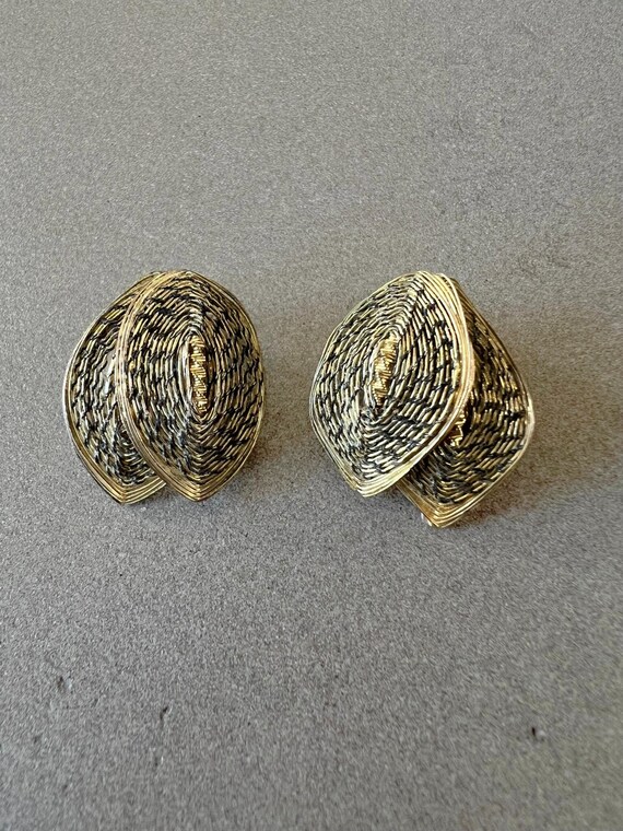 Boucles D'oreilles Rétro Vintage Fantaisie - Bijou Ancien D'occasion, Origine France