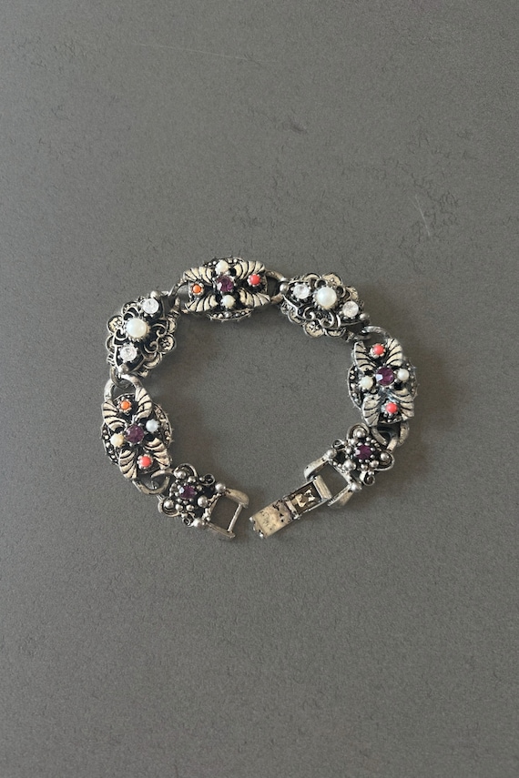 Silver link bracelet for her silver tone bracelet 