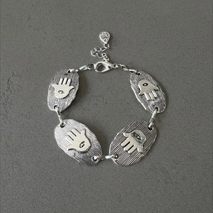 Hamsa hand bracelet for protection with Fatima hand charm bracelet for best friend boho bracelet spiritual bracelet gift bohemian jewelry