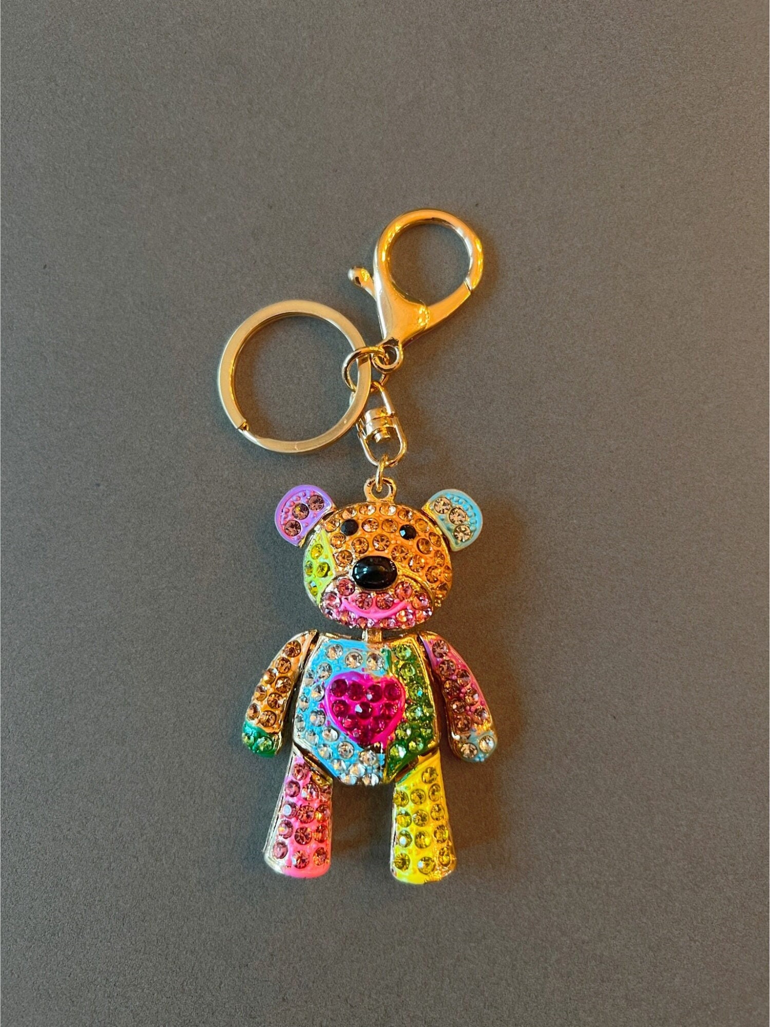 Bling Bear Key Chains Cute Keyrings Tassel Rope Braided Leather Keychain  Bag Charm Sparkly Big Head Teddy Bear With Crown Car Keys Ring 