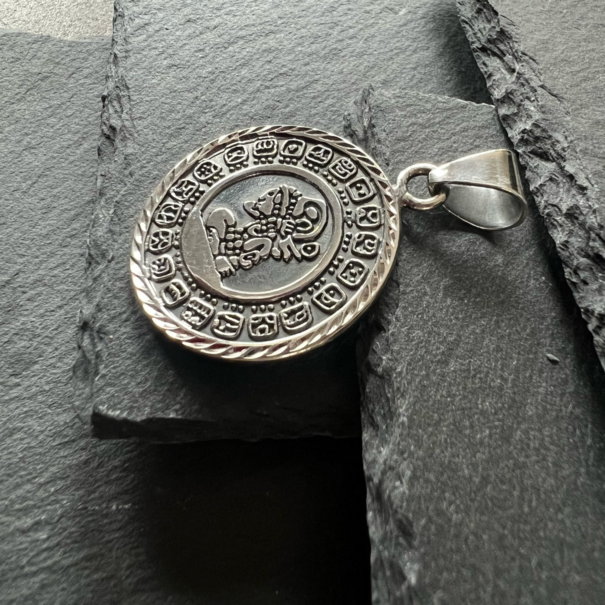 Mayan Calendar Pendant Mayan Calendar Handmade Pendant for Him Silver Mayan Calendar Pendant Mayan Calendar Handmade Pendant for Him Silver