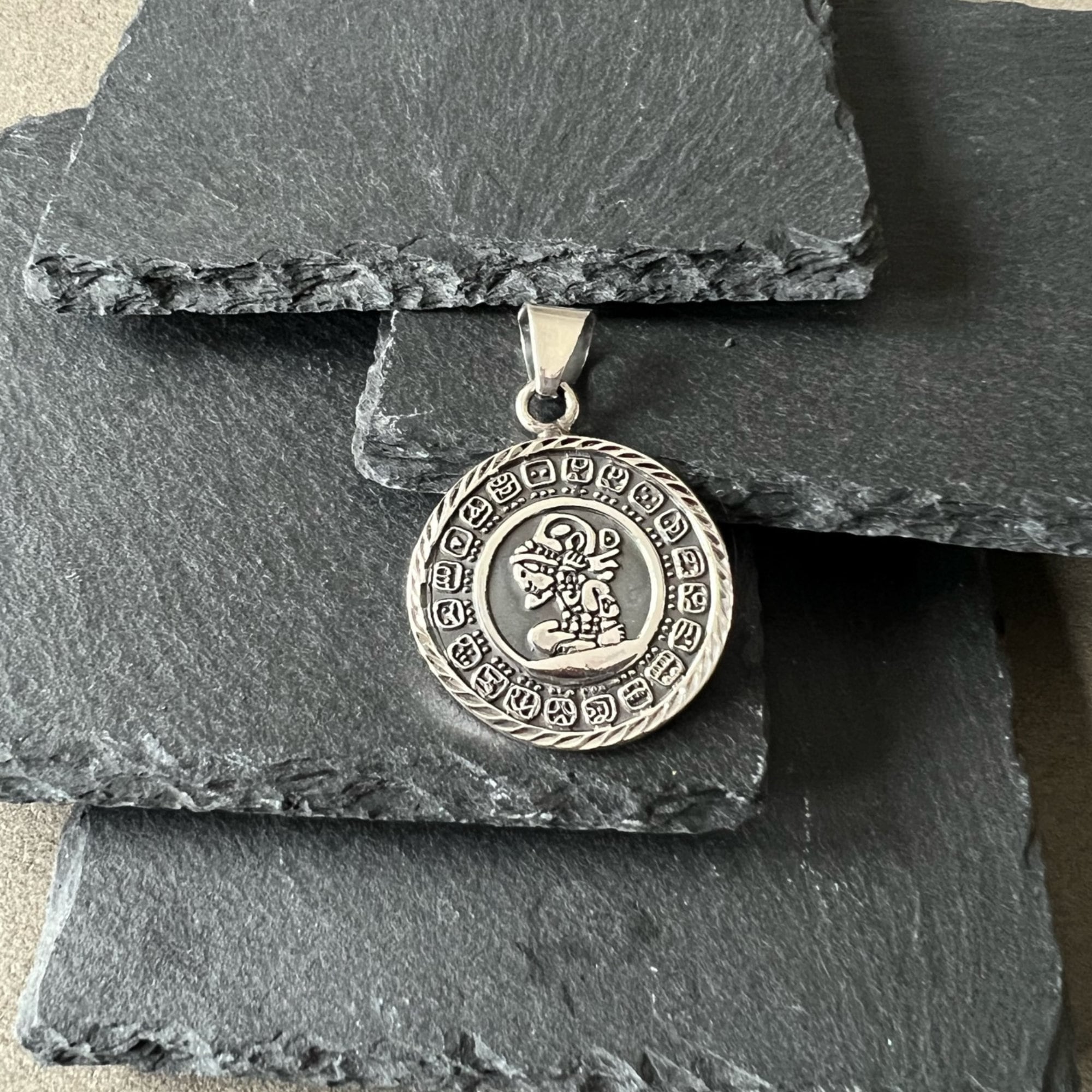 Mayan Calendar Pendant Mayan Calendar Handmade Pendant for Him Silver Mayan Calendar Pendant Mayan Calendar Handmade Pendant for Him Silver