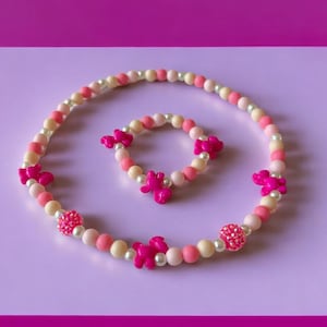 子供用ネックレス ブレスレット セット 馬のチャームネックレスとブレスレット ビーズ 子供用 かわいい馬 ポニーネックレス 子供向けギフト