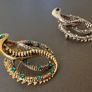 Snake brooch for him Cobra brooch gold snake brooch for man animal brooch gift for snake lover brooch reptile gift silver snake brooch gift