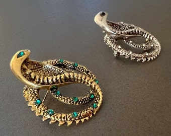 Snake brooch for him Cobra brooch gold snake brooch for man animal brooch gift for snake lover brooch reptile gift silver snake brooch gift