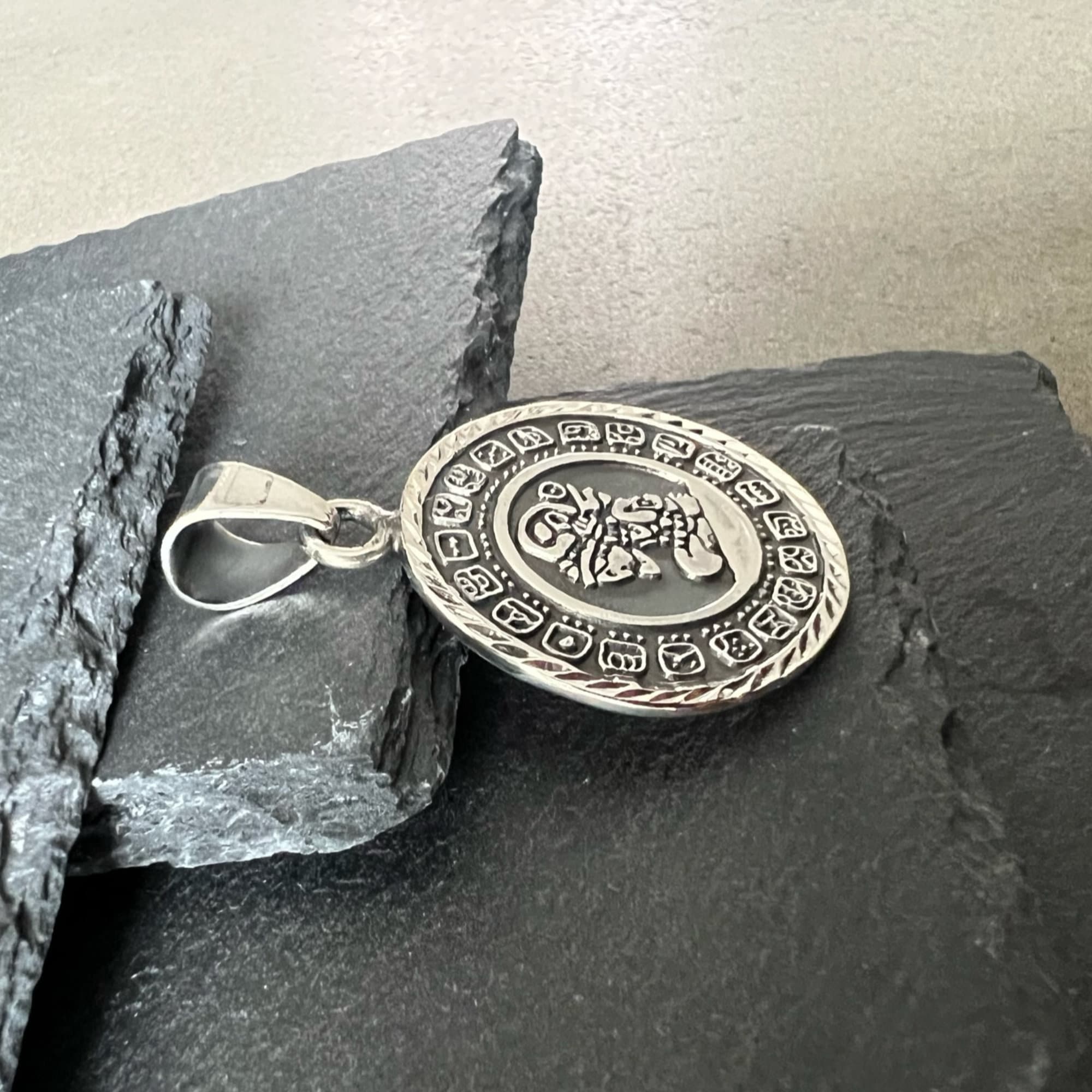 Mayan Calendar Pendant Mayan Calendar Handmade Pendant for Him Silver Mayan Calendar Pendant Mayan Calendar Handmade Pendant for Him Silver