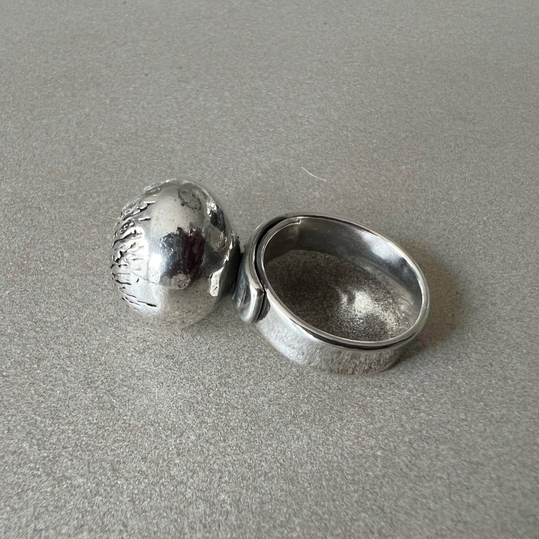 Ball Ring Big Ball Ring Unisex Ring Ball Sterling Silver Ring Dome Ring ...