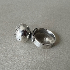 Ball ring big ball ring unisex ring ball sterling silver ring dome ring party ring statement sterling silver ring trendy ring exaggerated