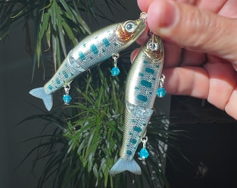 Fisch Ohrringe Bunte Fische Baumeln Ohrringe Leichte Ohrringe Handgefertigte Ohrringe Fischer Themen Schmuck Fisch Schmuck Fischer Geschenk