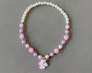 Collana Unicorno Origami, Placcata Oro Rosa 18k, Acciaio Inox, Catena 41,9 Cm + Estensione