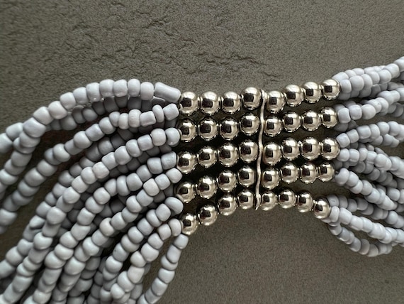 Threaded necklace beaded statement necklace for h… - image 7