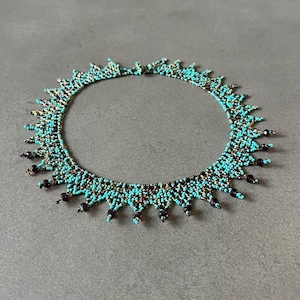 Seed bead necklace green jewelry Seed Bead Jewelry statement necklace chunky necklace green bead necklace for woman necklace gift for her