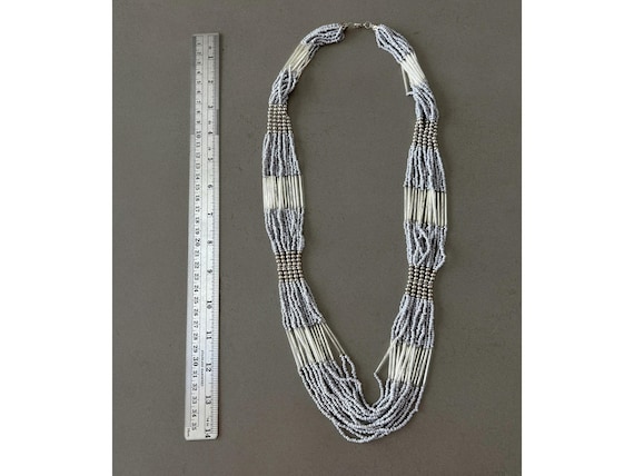 Threaded necklace beaded statement necklace for h… - image 10