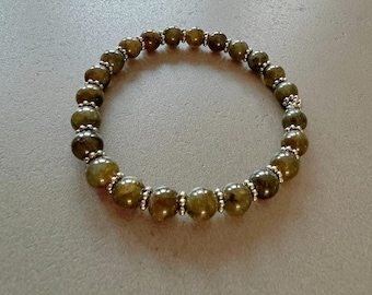 Labradorite Bracelet for Men Beaded Bracelet for Women Handmade Jewelry Gift Labradorite Beaded Bracelet Gift for Women Adjustable Bracelets
