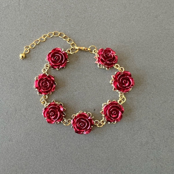 Red Rose Charm - Etsy