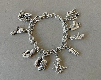 Ten commandments bracelet for her silver tone bracelet Charm bracelet gift for women elegant bracelet vintage bracelet antique bracelet coro