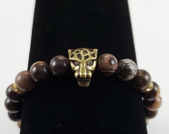 Jasper Bracelet-Calming-Grounding-Nurturing-Protection-Strength-Courage-Leopard Bracelet-Men's Bracelet-Gemstone Bracelets-Women's Bracelet