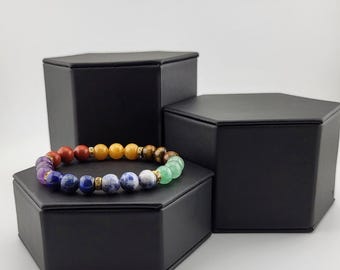 7 Chakra Gemstone Bracelet, Healing Meditation Jewelry