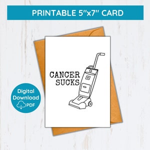 Cancer Sucks Card - Printable Card | Instant Download Card & Envelope PDF
