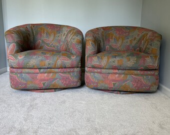 Pair of Vintage Postmodern Carter Swivel Chairs(SOLD)