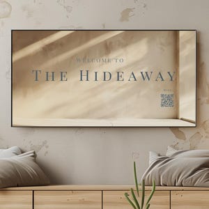 Coastal Airbnb Welcome Screen on USB | Custom WiFi QR Code | Beach House Frame TV Display | Vacation Rental Decor