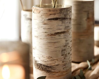 Papel decorativo imprimible de corteza de abedul para jarrones / Decoración rústica para centros de mesa de boda / Mesa de recepción con temática de bosque / Estilo de boda natural / Descarga instantánea
