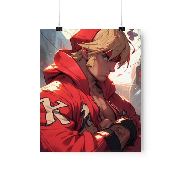 Captivating Street Fighter Ken Poster - Ignite Your Fighting Spirit!