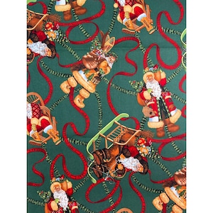 Fabric OOP Alexander Henry 2007 Santa of the Moose Lodge Forest Washed Sold BTHY