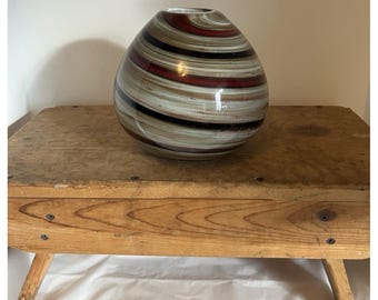 Murano Glass Celestial Gold Swirl Vase ITALY Handmade Artisanal 60s Mid-Century