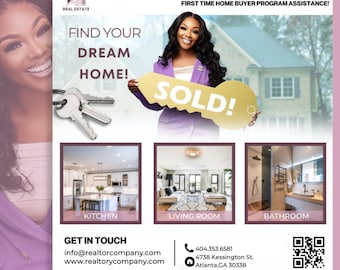 Realtor Homebuyer Flyer, Canva Template (Digital)