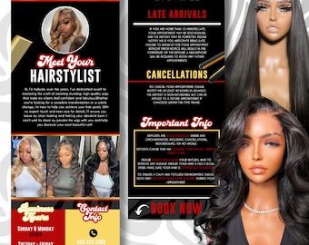 Acuity Booking Site Template, Red Black Gold Design, Beauty Services, Canva
