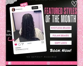 Hair Flyer, Braid Flyer Hairstylists, Flyer Template, Hairstylists, Beauty, Appointment Flyer, Lashes Flyer, Makeup, Social Media Template