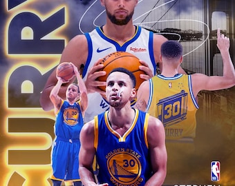 Steph Curry Golden State Warriors Poster, NBA Sports Decor (Digital Download)