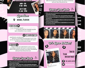 Acuity Website Design Template - Canva - Customize - Booking Site Hairstylist - Lash Beauty Professional - Website Design - Scheduling Site