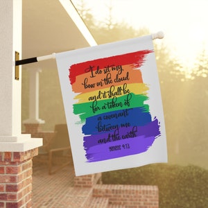 Christian covenant rainbow, Genesis Rainbow flag, God&#39;s promise, Take back the rainbow, Reclaim the rainbow Garden flag