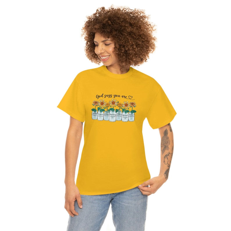 Women's scripture tshirt, Christian sunflower shirt, Mason jar shirt, Christian gardening shirt, Gift for Pastors wife image 4