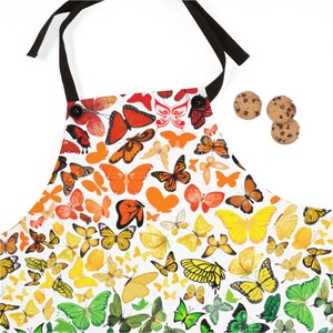 Butterfly rainbow apron, Rainbow kitchen accessories, Women' rainbow apron, Gift for baker 画像 3