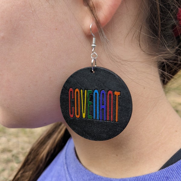 Christian rainbow covenant earrings, handmade reclaim the rainbow earrings, Christian jewelry, God's promise